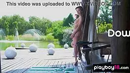 Gloria Sol Strips And Poses Naked Outdoor