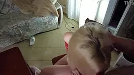 In this POV scene, two beautiful teen girls take turns deepthroating and sucking my hairy cock