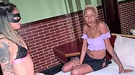 Blonde MILF Nicolli Fox's first porn in interracial group with black cocks