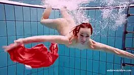 Sexy naked twat avenna swims nude in pool 😍