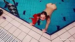 Sexy naked twat avenna swims nude in pool 😍