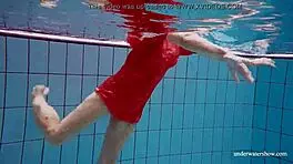 Sexy naked twat avenna swims nude in pool 😍