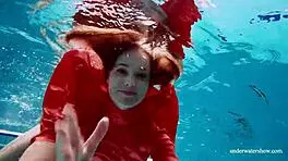 Sexy naked twat avenna swims nude in pool 😍