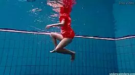 Sexy naked twat avenna swims nude in pool 😍