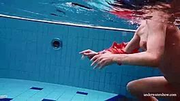 Sexy naked twat avenna swims nude in pool 😍