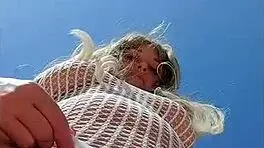 Transparent Dress Without Underwear! Blonde Flashes Ass Publicly