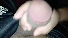 Boyfriend's semen looks delicious during handjob