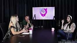 Lexi Mallet and Bruna Carlos in romantic group interview with toys