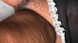 Fucking the Pussy of This Ebony Beauty with Small Waist in Bedroom, Fingering and Casting Delight