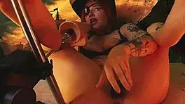 Pirate Girl Orgasms Wildly!