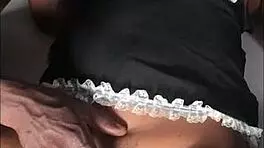Fucking the Pussy of This Ebony Beauty with Small Waist in Bedroom, Fingering and Casting Delight