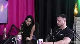 two hotties expose tits, give blowjob, get pussy fucked moaning loudly!