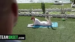 krystal orchid in bracefaced ginger bush with riding and cumshot action