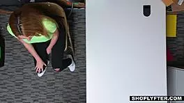 horny thick blonde teen alexa raye shoplifts and seduces security officer with blowjob in office