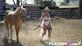 Big Tits Latin Babe Exposing Hot Body Before Riding Lesson For The Playboy
