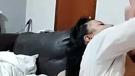 Latina Receives Double Cum in Mouth