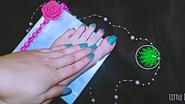 She gives foot massage leading to orgasm