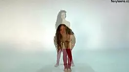 anna ocean, hot gymnast, stretches pussy in gym with small tits 😘🏋️‍♀️