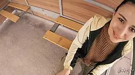 Girl Next Door Gives Risky Blowjob At Bus Station