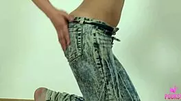 marlene sucks pussy juice off glass dildo after fucking it