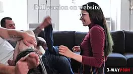 petite 18+ babe nailed hard in the ass by two cocks in wild 3-way!