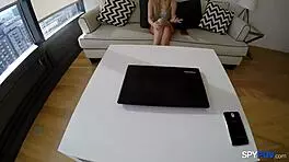 Feeling the thrill of spying on hollie mack getting fucked hard