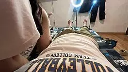 incredible blowjob from my stepsister while alone at home