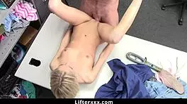 bleach blonde shoplifter gets a thorough cavity search and fucked by the officer - lifterxxx