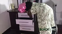 small booty ebony teen gets filled with cum in the bedroom