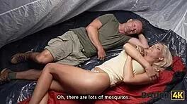 Tempting outdoor sex between young big-titted beauty and old man in Daddy4k