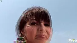 Skinny Japanese Chick Enjoys Beach Photoshoot