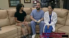 in this backstage scene nicole luva gets tickled by the perverted podiatrist with gloves and blindfold