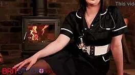 British nurse says, 'Let me teach you to wank your cock with a condom'