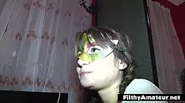 depraved teen drinks cum from used condoms in dp orgy