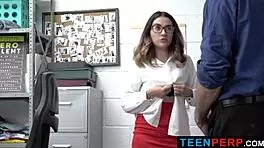 Salacious Callie Jacobss Caught Action - Teen 18+ Perp Punished With Big Cock Riding And Doggystyle Blackmailed Hardcore In Shop