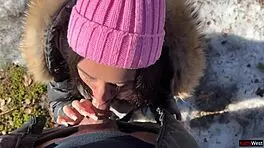 Stranger Cums In Teen's Pussy Outdoors