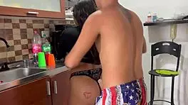 My stepsister says, Solo fuck my pussy daddy please, her big tits bouncing in lingerie.