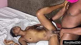 Petite 18+ girl encounters big black dick in tight, juicy amateur muff diving scenario