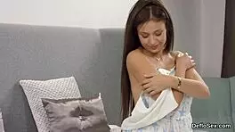 why does this sensuous kitten finger her yummy vagina until climaxing so wildly?