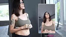 Frustrated Brunette Milf Seduces Young Guy For His Huge Cock With Handjob And Creampie