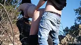 Sex on hike - blowjob and doggystyle above forest with Triss-Witch