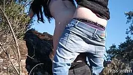 Sex on hike - blowjob and doggystyle above forest with Triss-Witch