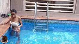 She got a BBC after swimming and it stretched her tight petite frame! 🏊‍♀️🍆