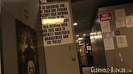 teen sucks black shlong at gloryhole 😈