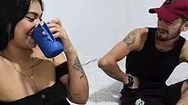 Inviting a Beautiful Latina with Big Ass for Water, Leading to Drunken Homemade Fun