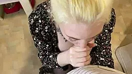 Beautiful Blonde Teen Chooses Sucking My Big Cock Over Homework