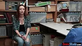 redhead teen thief punished with big tits fuck