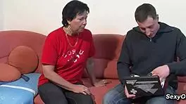 big cock guy fucks german mature cougar in reverse cowgirl riding position