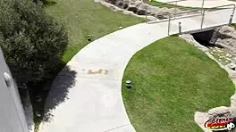 German scout picks up fit blonde teen for first casting blowjob