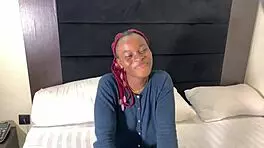 Casting Session With Pretty Ebony Joy, Featuring Young Amateurs In An Interview Setting